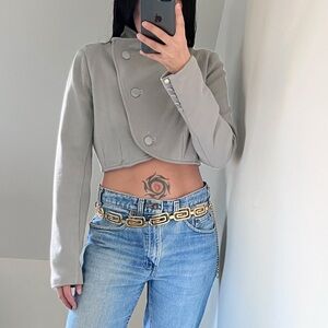 Armani Exchange Gray Cropped blazer Jacket L